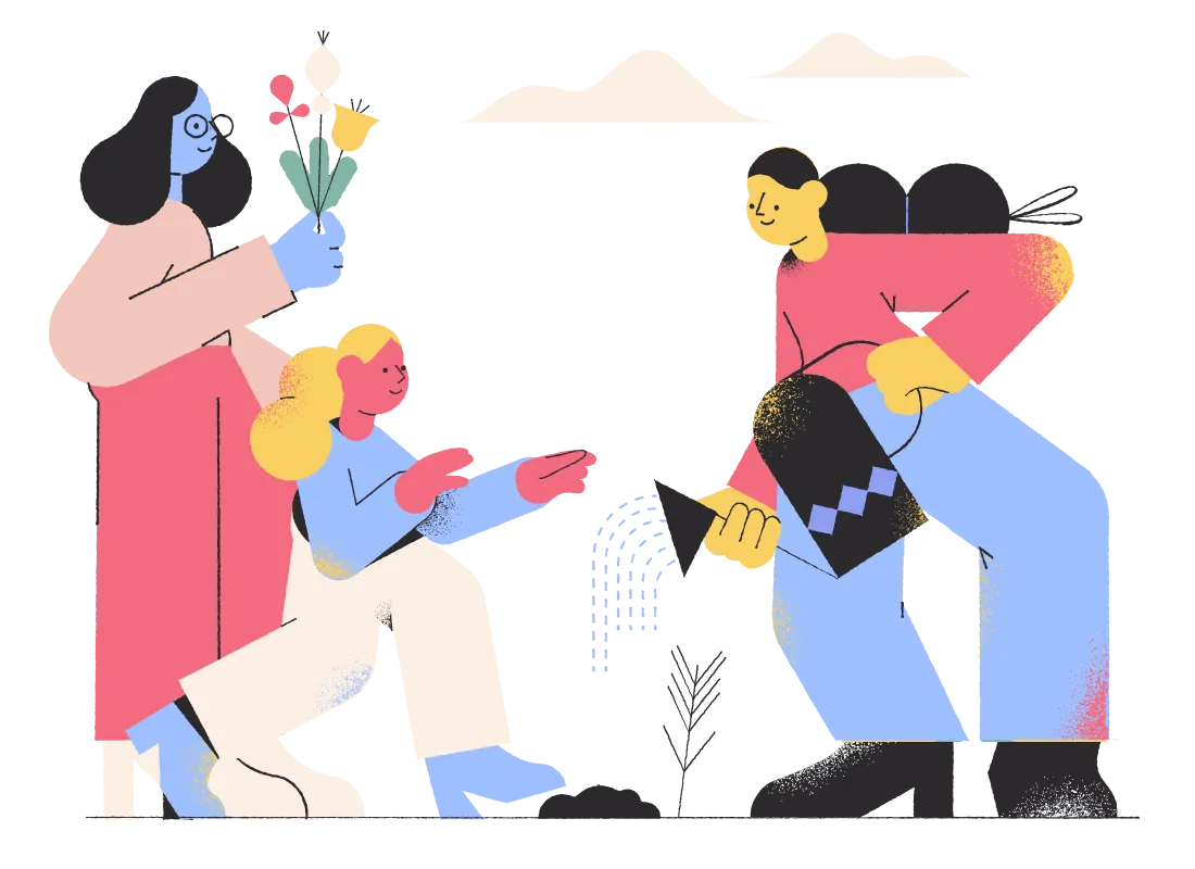 Illustration of people enjoying outdoor leisure time together